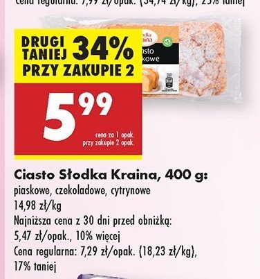 Ciasto cytrynowe Słodka kraina promocja w Biedronka