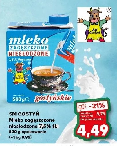 Mleko zagęszczone niesłodzone Gostyń promocja