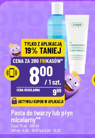 Pasta do głębokiego oczyszczania twarzy przeciw zaskórnikom Ziaja oczyszczanie liście manuka promocja w POLOmarket