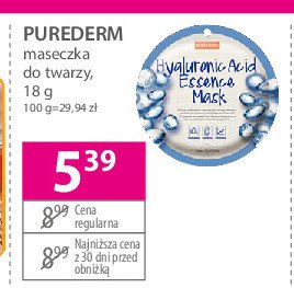 Maska do twarzy kolagenowa z kwasem hialuronowym Purederm promocja