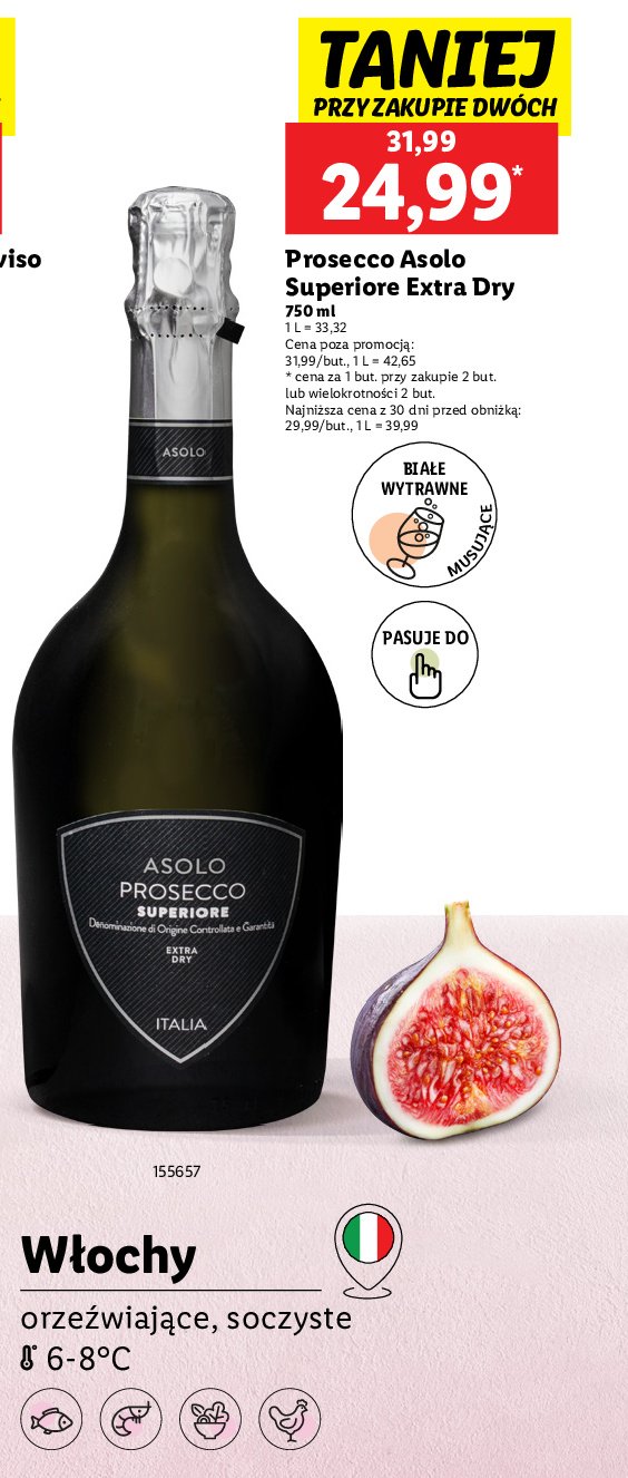 Wino Asolo prosecco superiore extra dry promocja w Lidl