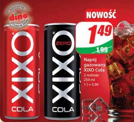 Napoj Xixo cola zero promocja