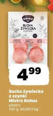 Sucha żywiecka z szynki Mistrz Rohus promocja w Netto