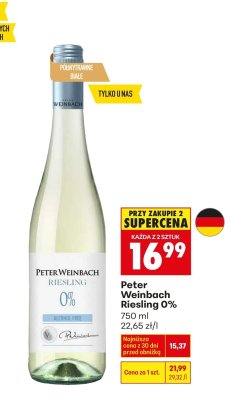 Wino Peter Weinbach Riesling 0% promocja w Biedronka