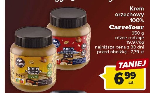 Krem z orzeszków ziemnych crunchy Carrefour sensation promocja