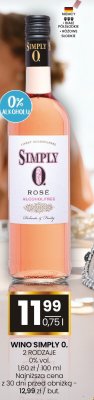 Wino Simply 0. Rose 0% promocja w Twój Market