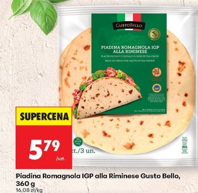 Piadina Romagnola IGP alla Riminese Gusto Bello, 360 g promocja w Biedronka