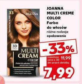 Farba do włosów 33 naturalny blond Joanna multi cream color promocja