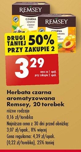 Herbata czarna mango i brzoskwinia Remsey promocja