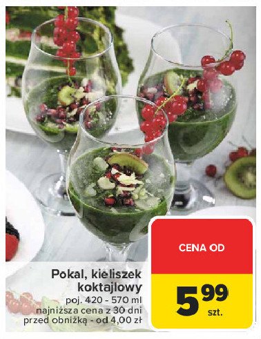 Kieliszek koktajlowy 420 ml promocja w Carrefour Market