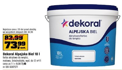 Farba Dekoral Alpejska Biel 10 l promocja w OBI