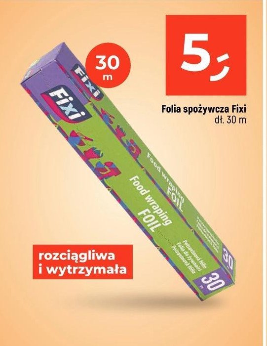 Folia spożywcza 30 m Fixi promocja w Dealz