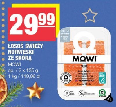 Łosoś świeży Norweski ze skórą MOWI promocja w SPAR