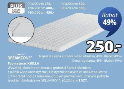 Topmaterac KJELLA promocja w Jysk