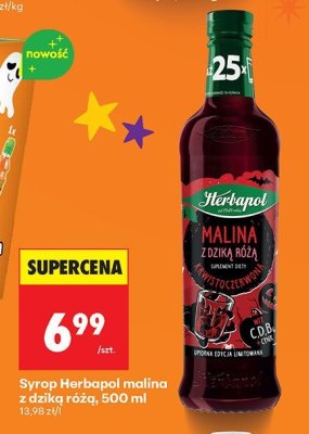 Syrop malina z dziką różą Herbapol promocja w Biedronka