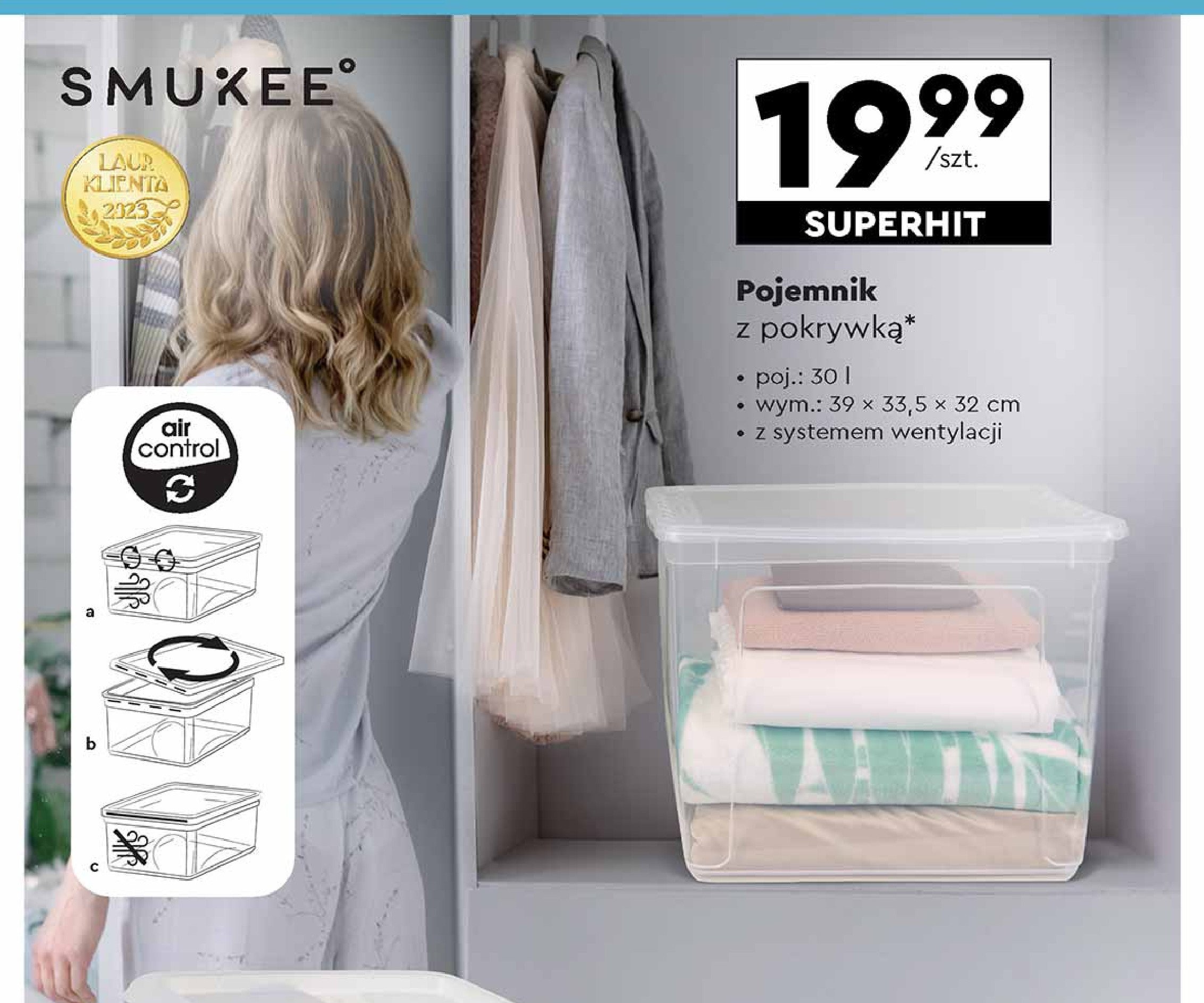 Pojemnik z pokrywką 30 l Smukee promocja