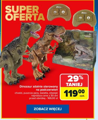 Dinozaur zdalnie sterowany na podczerwień promocja w Carrefour