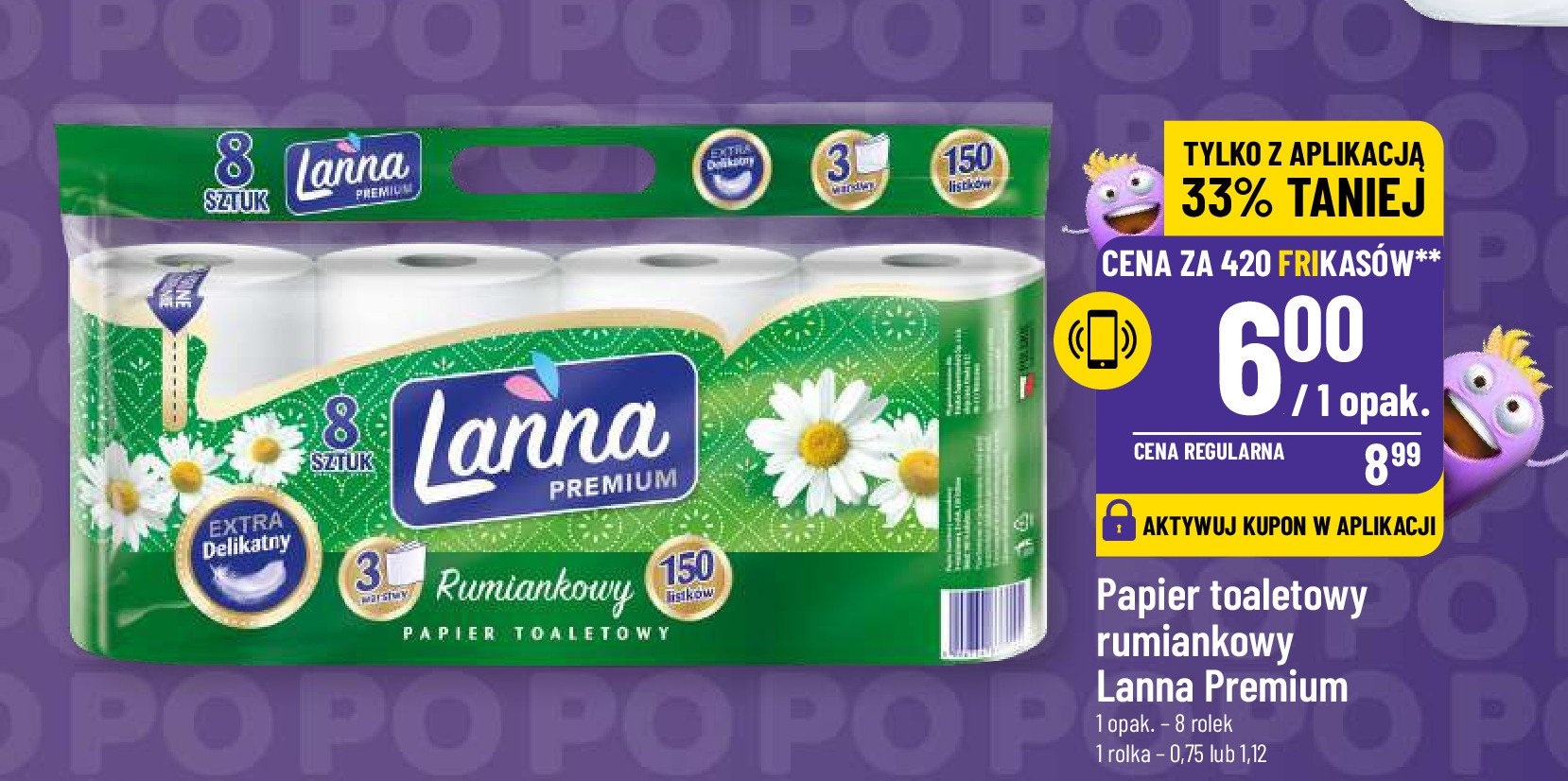 Papier toaletowy rumiankowy Lanna premium promocja