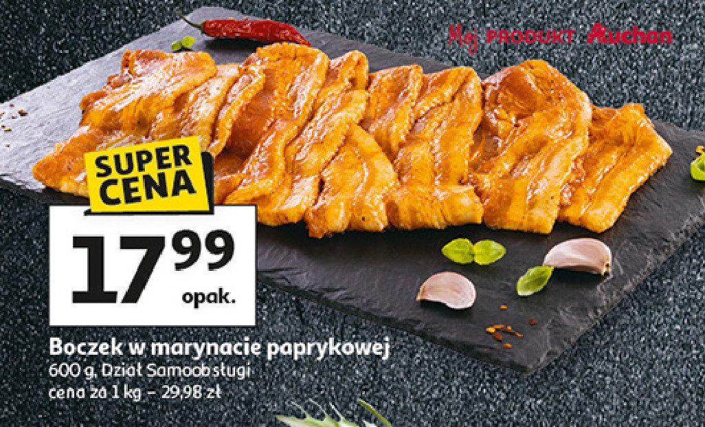 Boczek w marynacie paprykowej promocja w Auchan