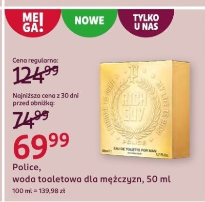 Woda toaletowa dla mężczyzn Police promocja w Rossmann