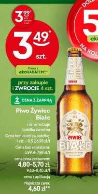 Piwo Żywiec Białe różne rodzaje butelka zwrotna promocja w Żabka