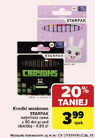 Kredki woskowe Starpak promocja w Carrefour