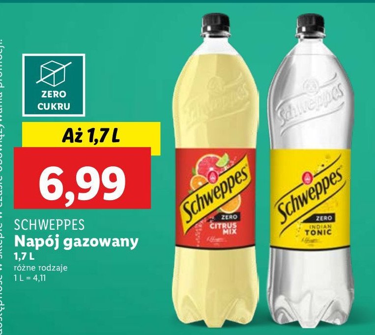 Napój indian tonic Schweppes promocja w Lidl