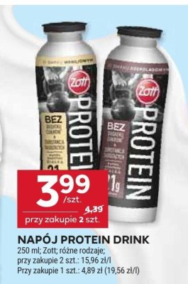 Napój Protein Drink Zott promocja w Stokrotka