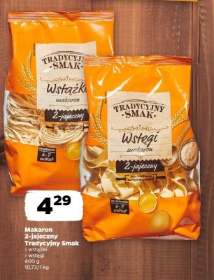 Makaron 2-jajeczny Tradycyjny Smak wstążki/wstęgi promocja w Netto