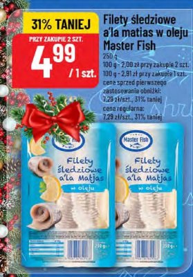 Filety śledziowe a'la matias w oleju Master Fish promocja w POLOmarket
