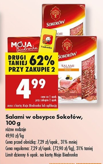 Salami w obsypce serowej Sokołów promocja w Biedronka