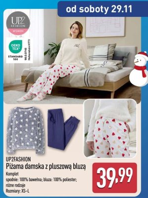 Piżama damska z pluszową bluzą UP2FASHION promocja w Aldi