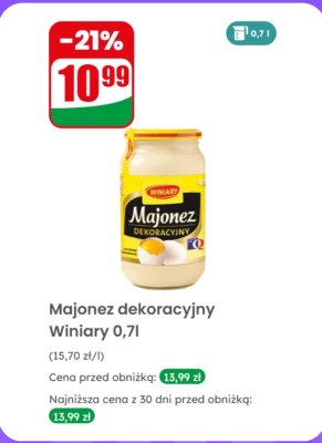 Majonez dekoracyjny 0,7 l promocja w Dino