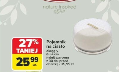 Pojemnik na ciasto okrągły Ø 34 cm BranQ promocja w Carrefour