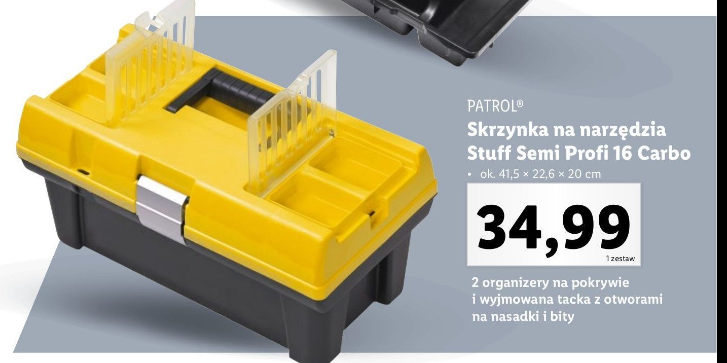 Skrzynka na narzędzia stuff semi profi carbo 41.5 x 22.6 x 20 cm Patrol group promocja