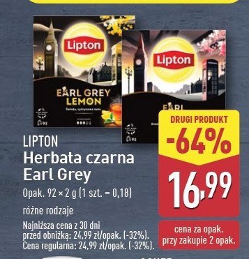 Herbata earl grey lemon Lipton special collection promocja