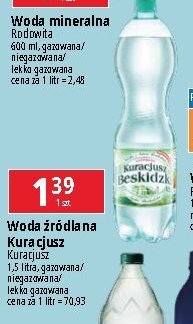 Woda lekko gazowana KURACJUSZ BESKIDZKI promocja