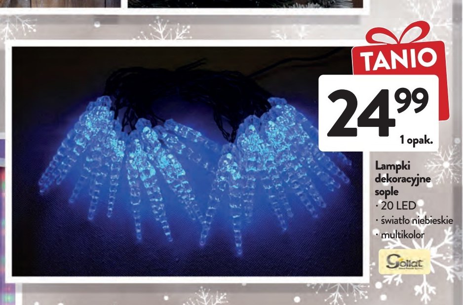 Lampki dekoracyjne sople 20led niebieskie Goliat promocja