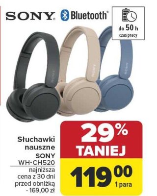 Słuchawki nauszne SONY WH-CH520 promocja w Carrefour