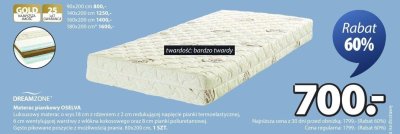 Materac piankowy OSELVA promocja w Jysk