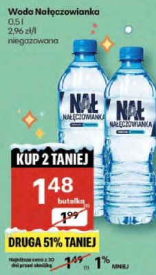 Woda Nałęczowianka 0,5l niegazowana promocja w Delikatesy Centrum