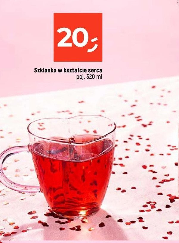 Szklanka w kształcie serca 320 ml promocja