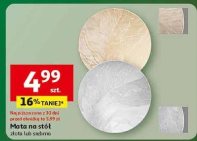 Mata na stół złota lub srebrna promocja w Auchan