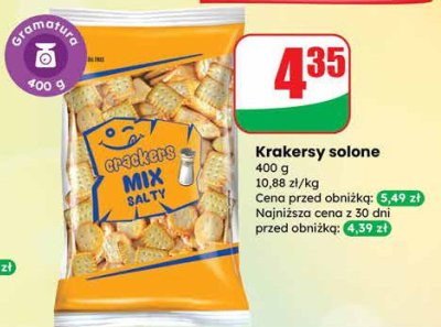 Krakersy solone promocja w Dino