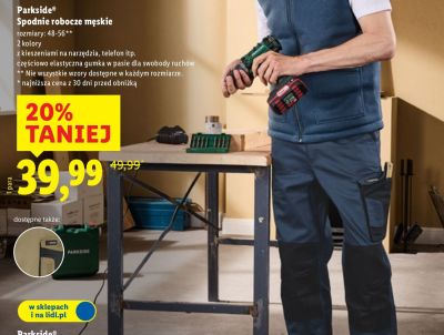Spodnie robocze męskie promocja w Lidl