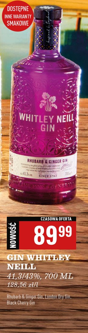 Gin Whitley neill rhubard & ginger promocja