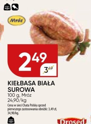 Kiełbasa biała surowa Mróz promocja w Chata Polska