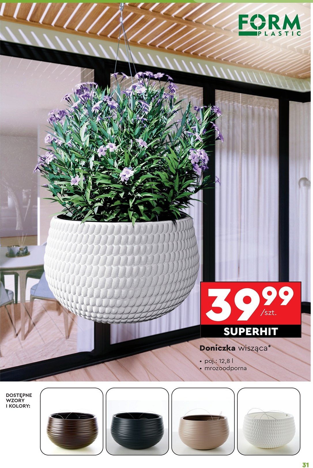 Doniczka wisz膮ca 12.8 l FORMPLASTIK promocja