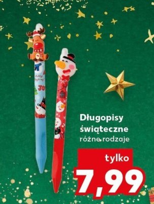 Długopisy świąteczne różne rodzaje promocja w Kaufland