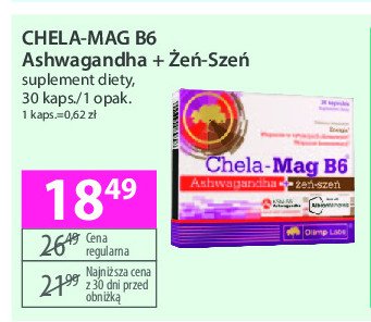 Suplement diety ashwagandha żeń-szeń Olimp labs chela-mag b6 promocja